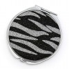 Compact Mirror - 12 PCS - Glitter Zebra Print - Black - MR-GM1299B